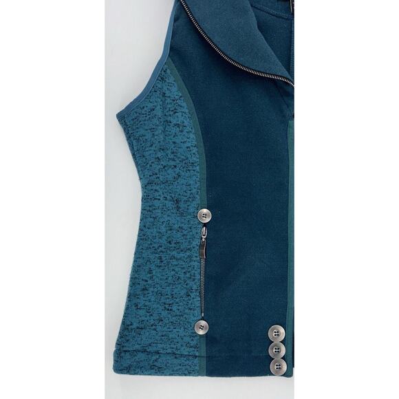 Women's Blue Vest with Button Detail - Picture 4 of 7